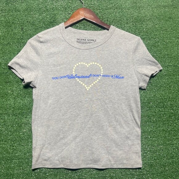 Selena Gomez You Don’t Understand I Dont Need A Man Crop Top Size S - Picture 1 of 4